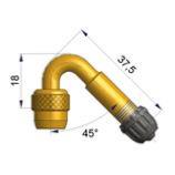 Angled Rigid Brass Extension 34mm 45 Deg Bend